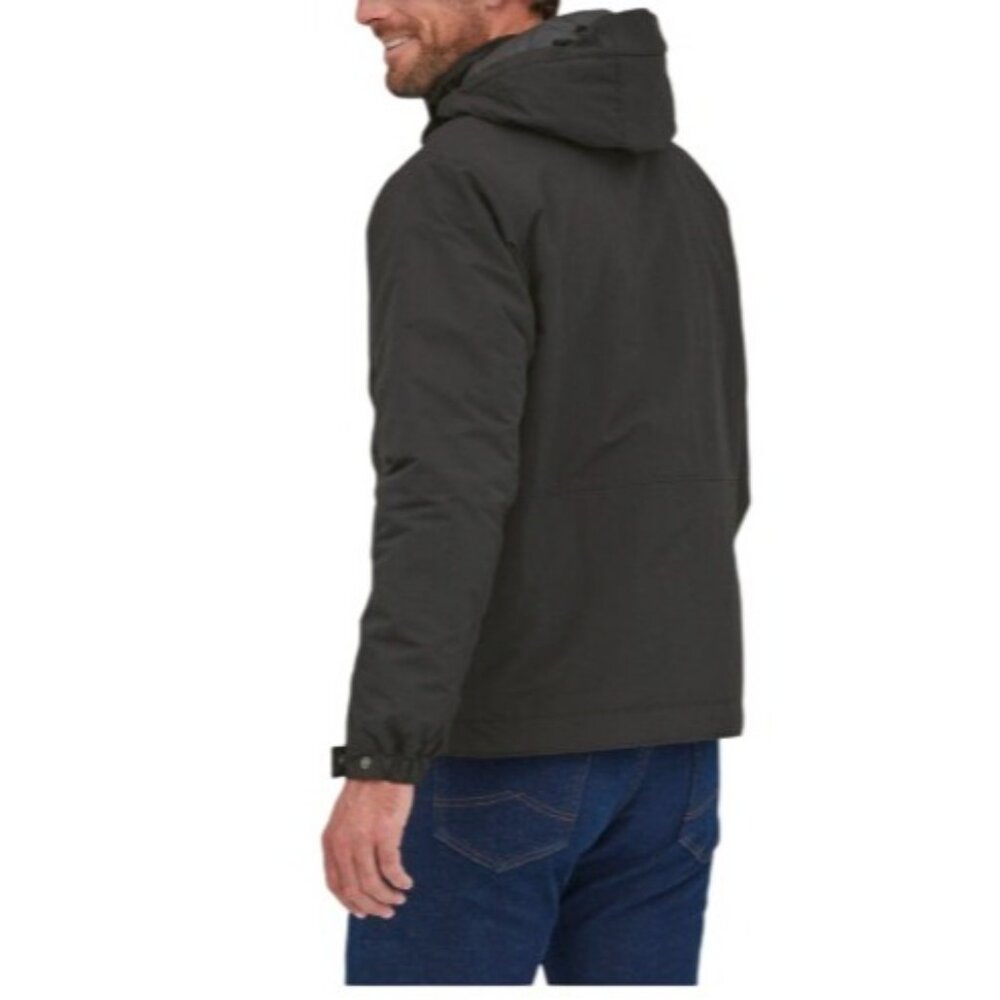 Patagonia Men's Size Large Hooded Quilted Black Winter Isthmus Jacket Full Zip - Picture 2 of 16